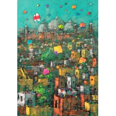 Zahid Saleem, 24 x 36 Inch, Acrylic on Canvas, Cityscape Painting, AC-ZS-206